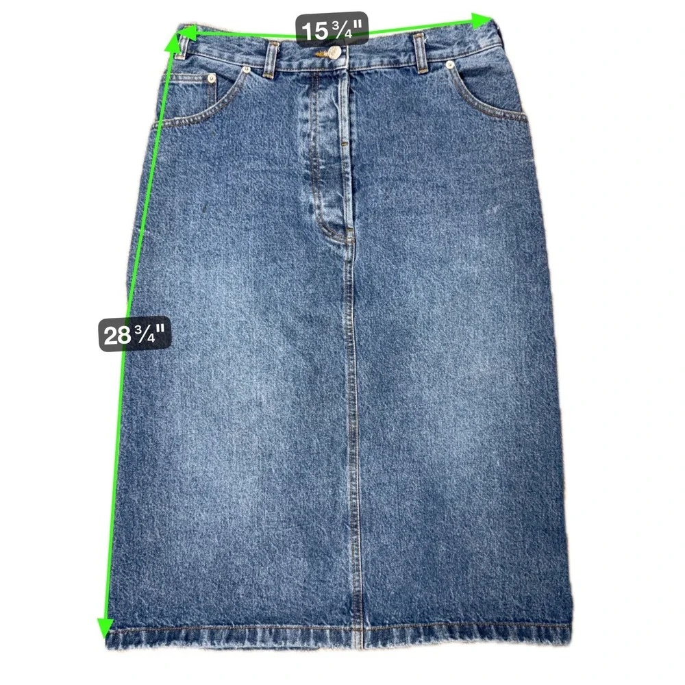 Dries‎ Van Noten Denim Midi Skirt EU 38 | Raw Seam Detail | 100% Cotton - Picture 9 of 9